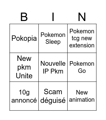 Pkm present Bingo Card