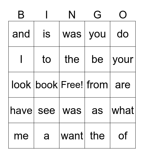 ufli heart words Bingo Card