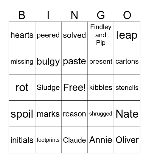 NTG:  the Mushy Valentine and the Snowy Trail Bingo Card