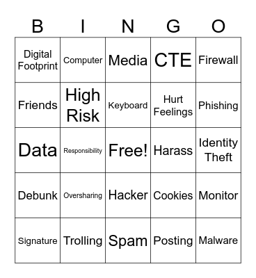 Digital Citizenship Bingo Card