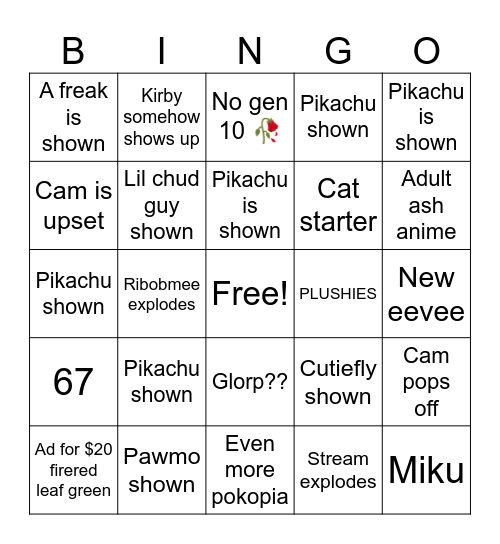 KTS silly bingo of joy n whimsy Bingo Card