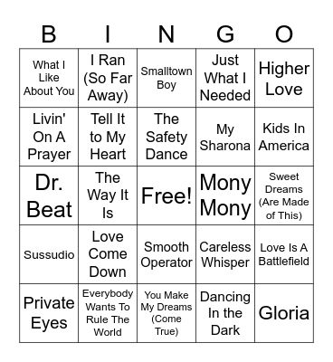 (C) 80s MB Round 4 Bingo Card