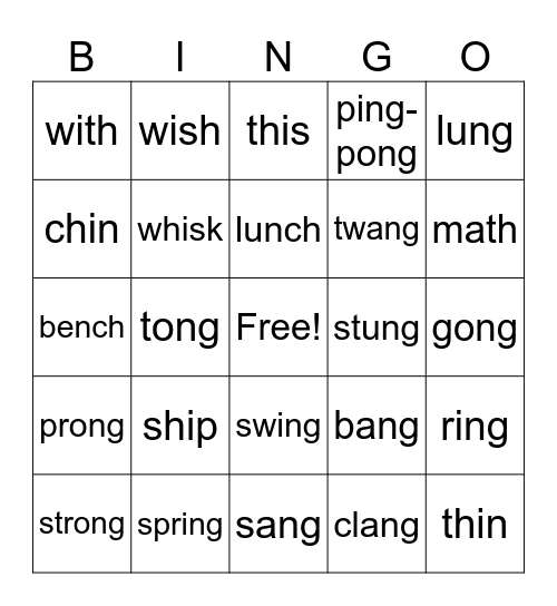 Bingo level 1 Bingo Card