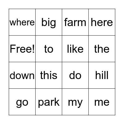 Where Do I Go? Bingo Card