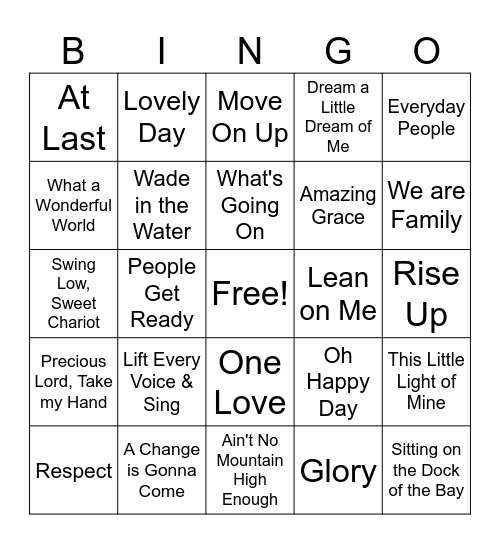Black History Month Bingo Card
