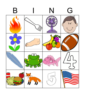 /f/ Bingo Card