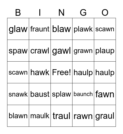 6.5 Bingo Card