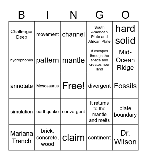 Science Test Practice Bingo Card