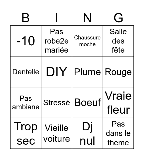 Cabaret année 20 Bingo Card