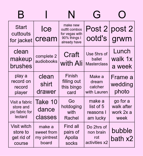 March Bingo Card