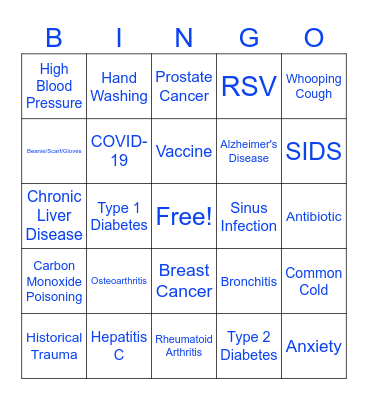 Winter Healthcare Bingo Card