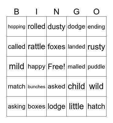 Ending Bingo Card