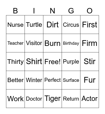 Mod 6 Phonics Review Bingo Card