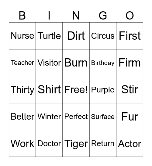 Mod 6 Phonics Review Bingo Card