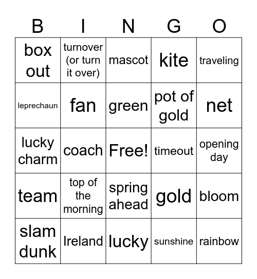 March Madness Bingo Card
