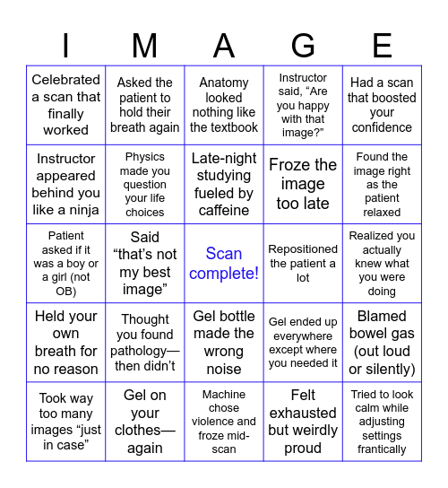 Ultrasound Bingo Card