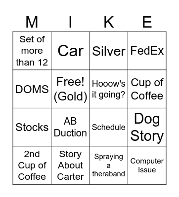 Mike Bingo Card