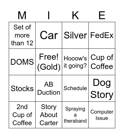 Mike Bingo Card