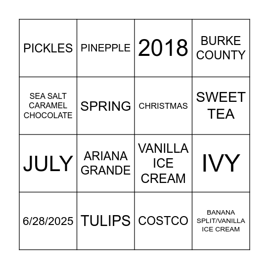 BINGO Card