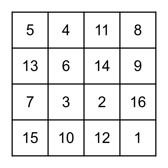 Number BINGO! Bingo Card
