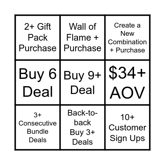 Pepper Palace Associate Bingo Card