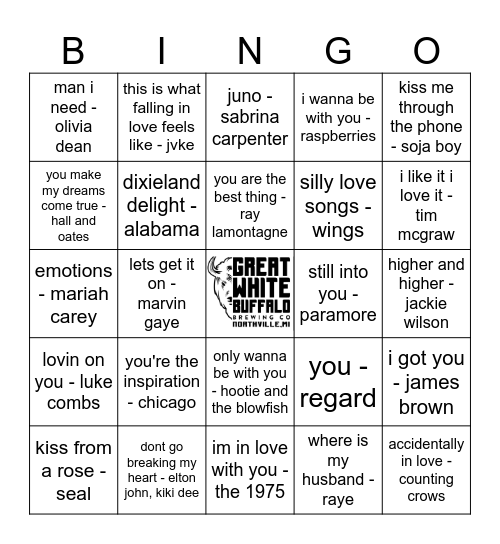 Bingo to fall in love to Bingo Card