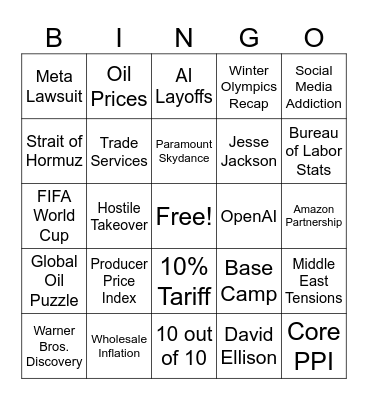 CNN 10 2/27/2026 Bingo Card