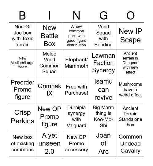 Feb 2026 Renegade Con Bingo Card