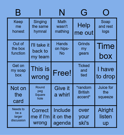 Say It Again Bingo Card