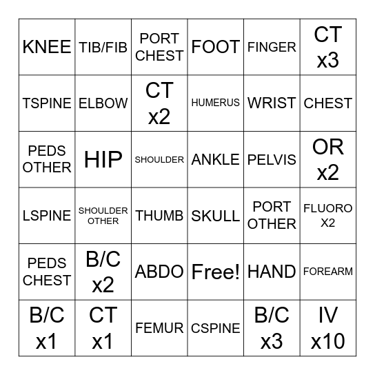 COMP BINGO Card