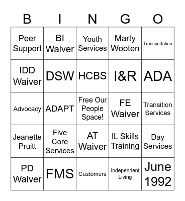 SKIL Bingo Card