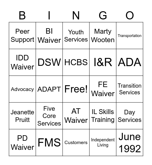 SKIL Bingo Card