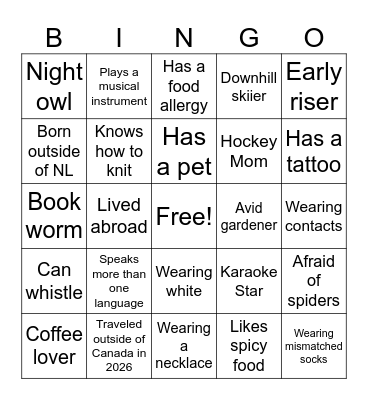 Tree House BINGO March 2026 Bingo Card