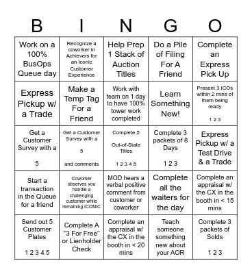 Tax Time Bingo Card