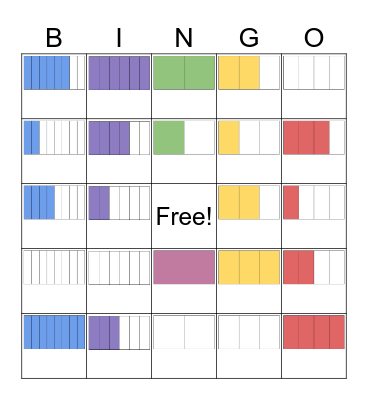 Fraction Bingo Card