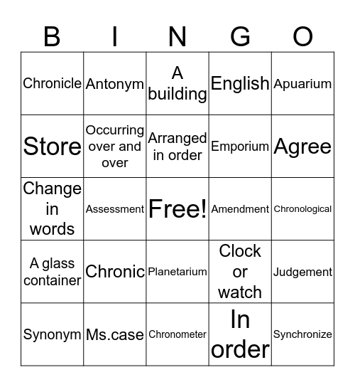 Hockey Bingo Card