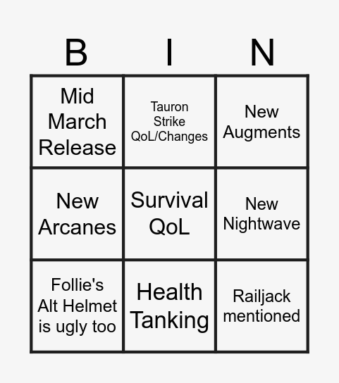 DEVSTREAM #193 Bingo Card