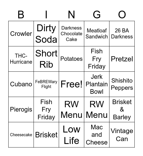 Server Bingo Card