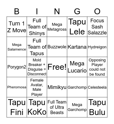 Battlespot Freeplay Bingo Card