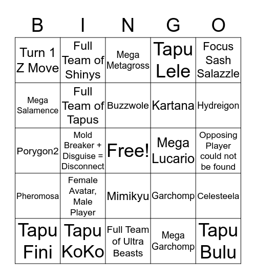 Battlespot Freeplay Bingo Card