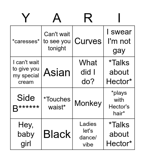 Yarezti BINGO Card