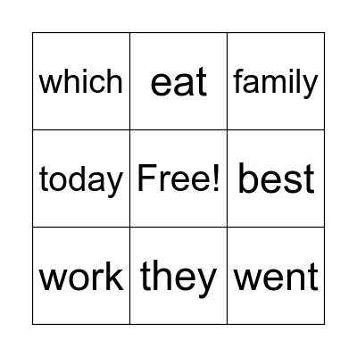 Week 6 Bingo Card