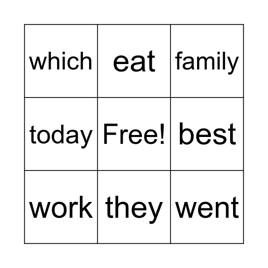 Week 6 Bingo Card