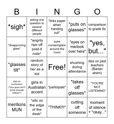 mills bingo Card