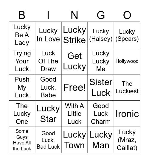 Lucky Bingo Card