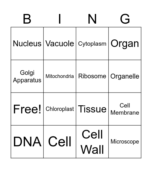 CELL Bingo Card