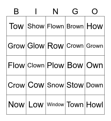 Ow bingo Card