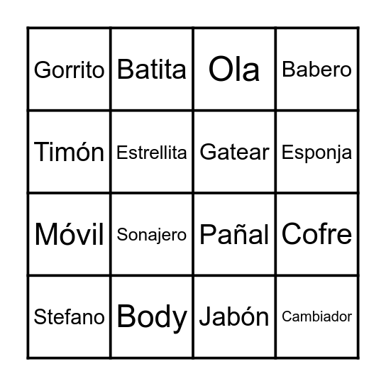 Bingo - Baby Shower de Gianluca Bingo Card
