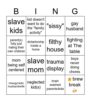 wife swap usa Bingo Card
