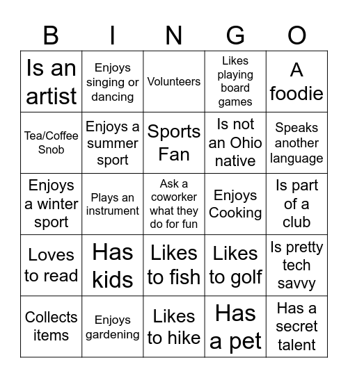 March Mingle Bingo Card